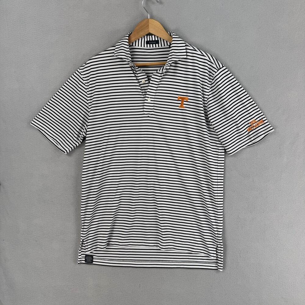 Turtleson Tennessee Volunteers Polo Shirt Mens Medium White Stripe NCAA Football